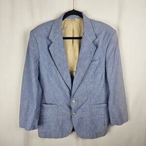 Vintage 80s–90s Norm Thompson Linen Blend Blazer Made USA Lightweight Jacket M